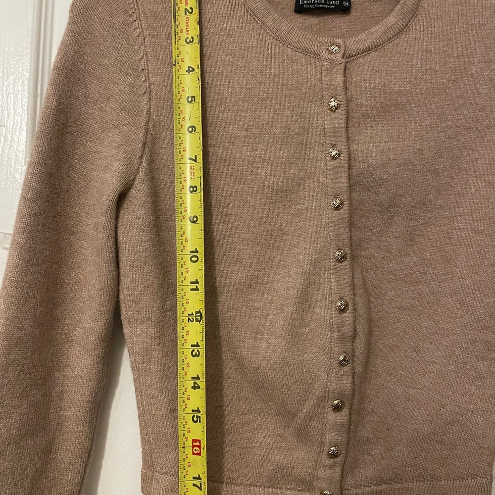 Emerson Lang Young Contemporary Brown Button-Up Cardigan - Picture 4 of 12